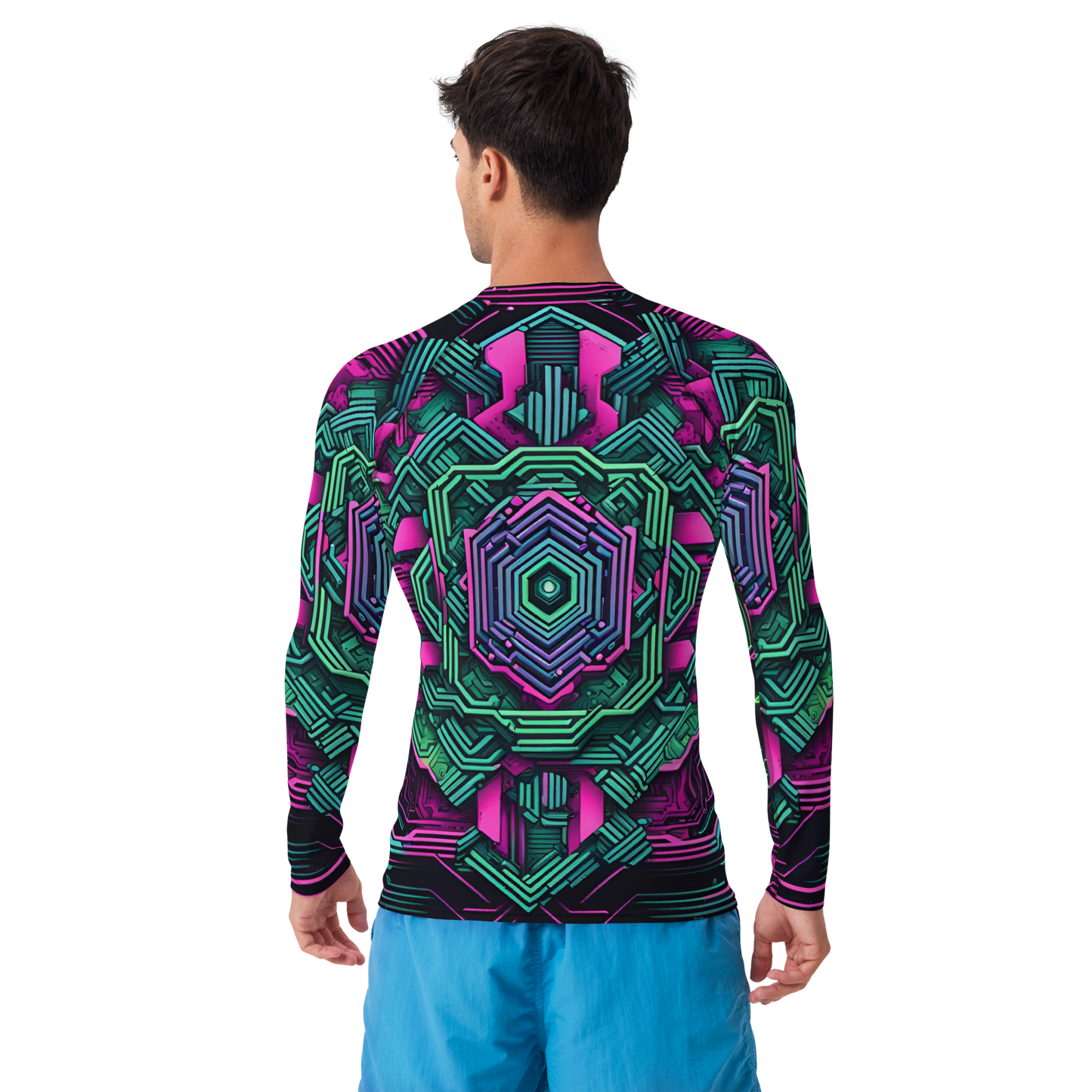 Men's Rash Guard: Technicolor Transcendence