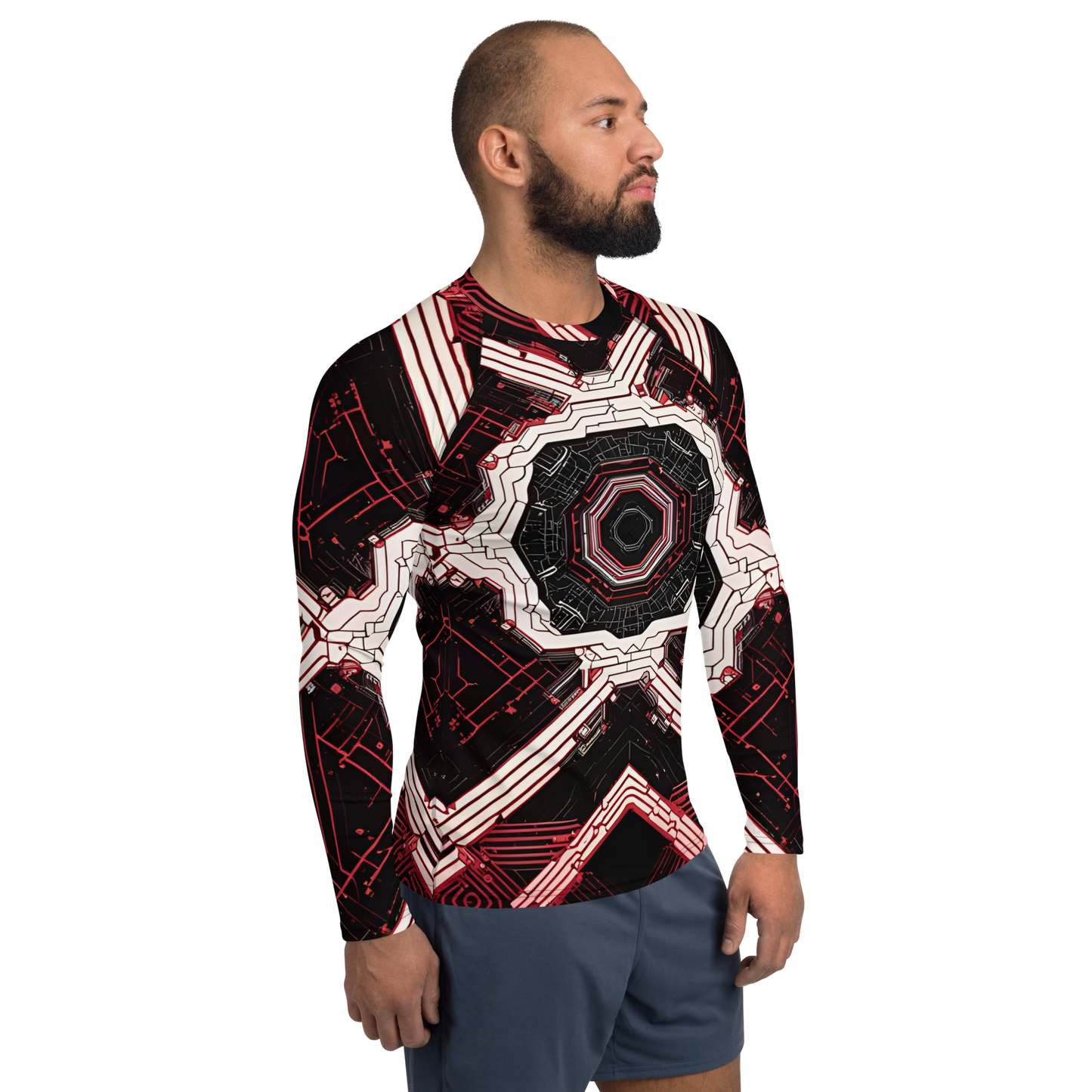 Men's Rash Guard: Xenovectric Tessellations
