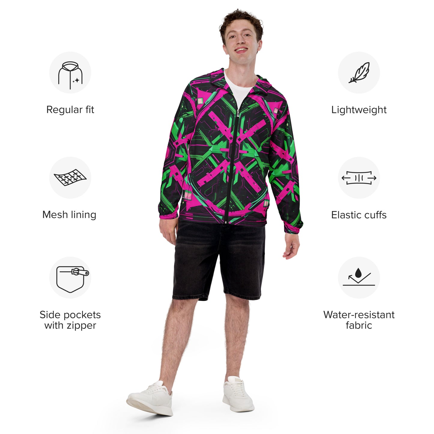 Men’s windbreaker: Xenochromatic Hyperbole