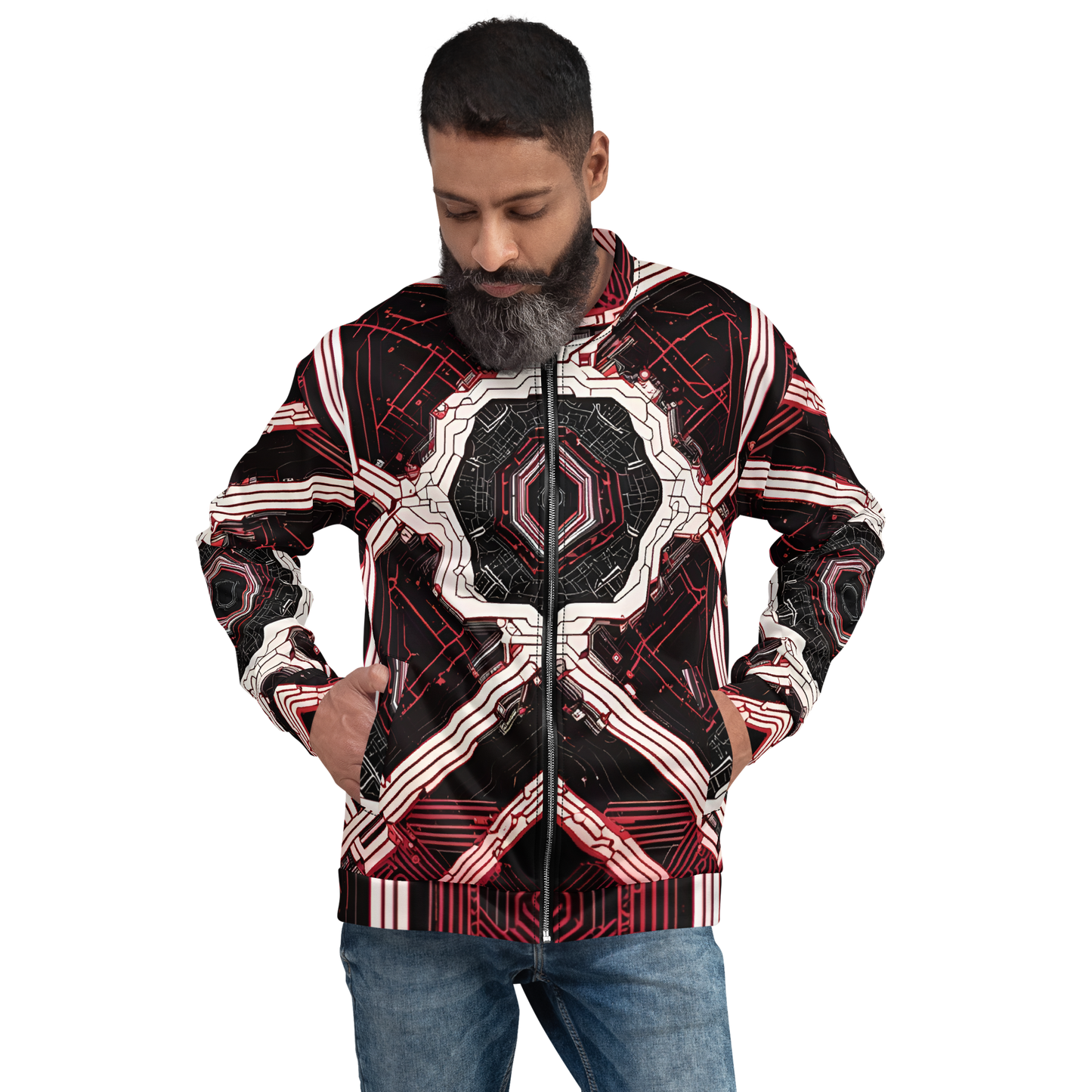 Unisex Bomber Jacket: Xenovectric Tessellations