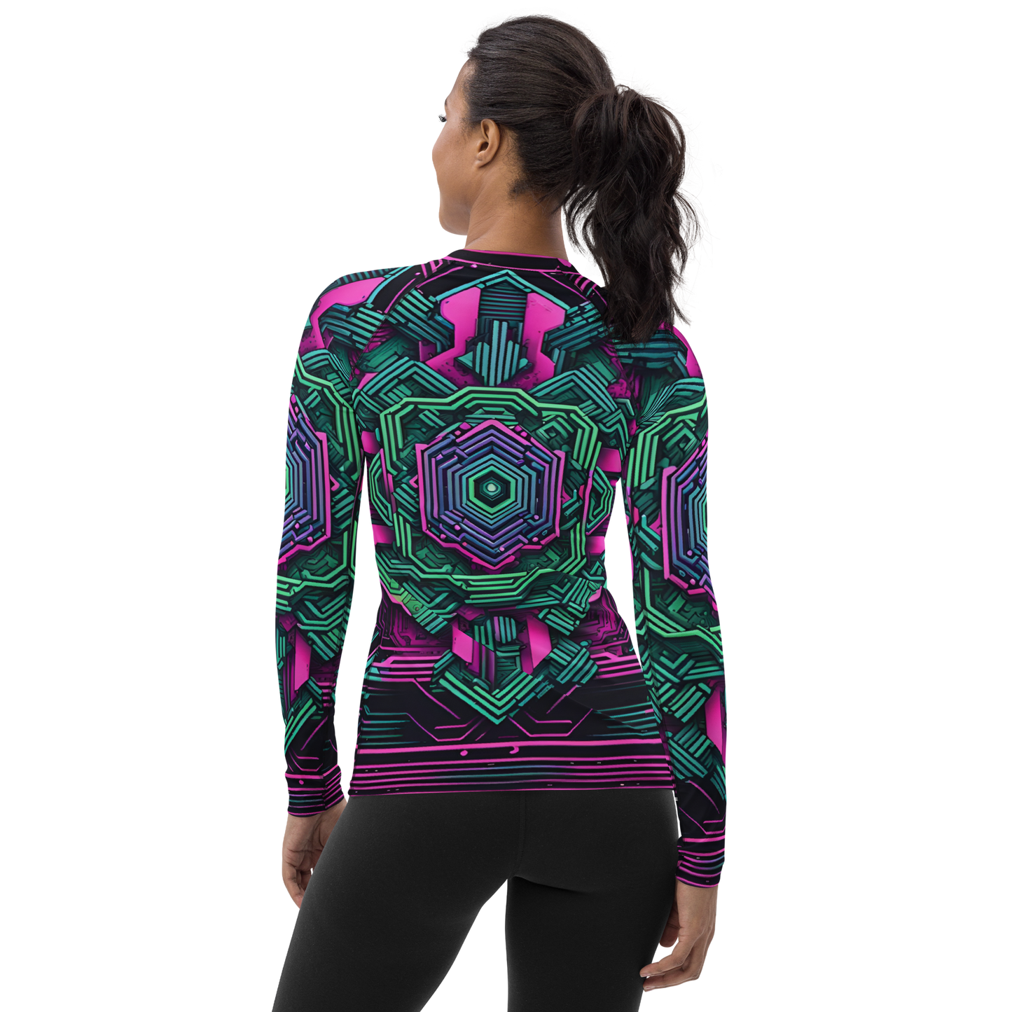 Women's Rash Guard: Technicolor Transcendence