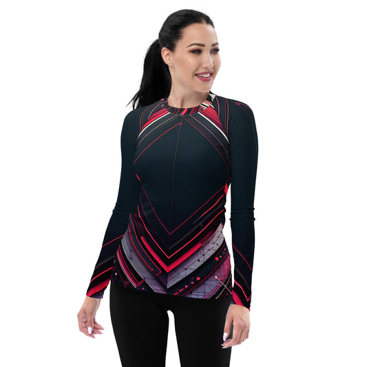 Women's Rash Guard: Black Parallax