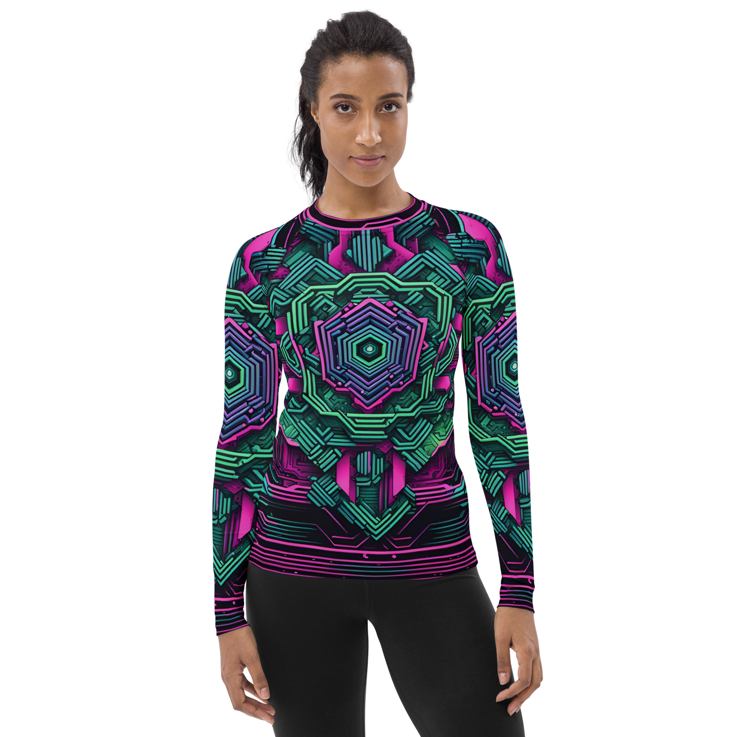 Women's Rash Guard: Technicolor Transcendence