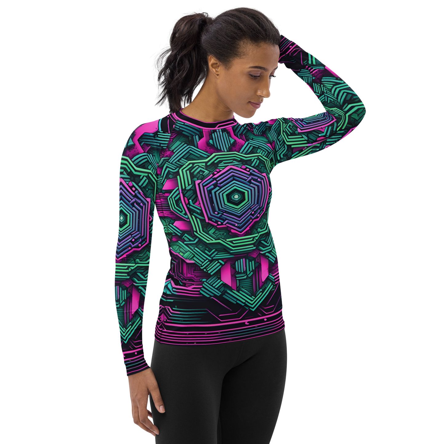 Women's Rash Guard: Technicolor Transcendence